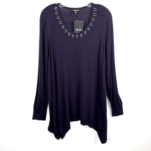 Simply Vera Vera Wang  Necklace Sweater Purple Size 2X - Picture 3 of 16